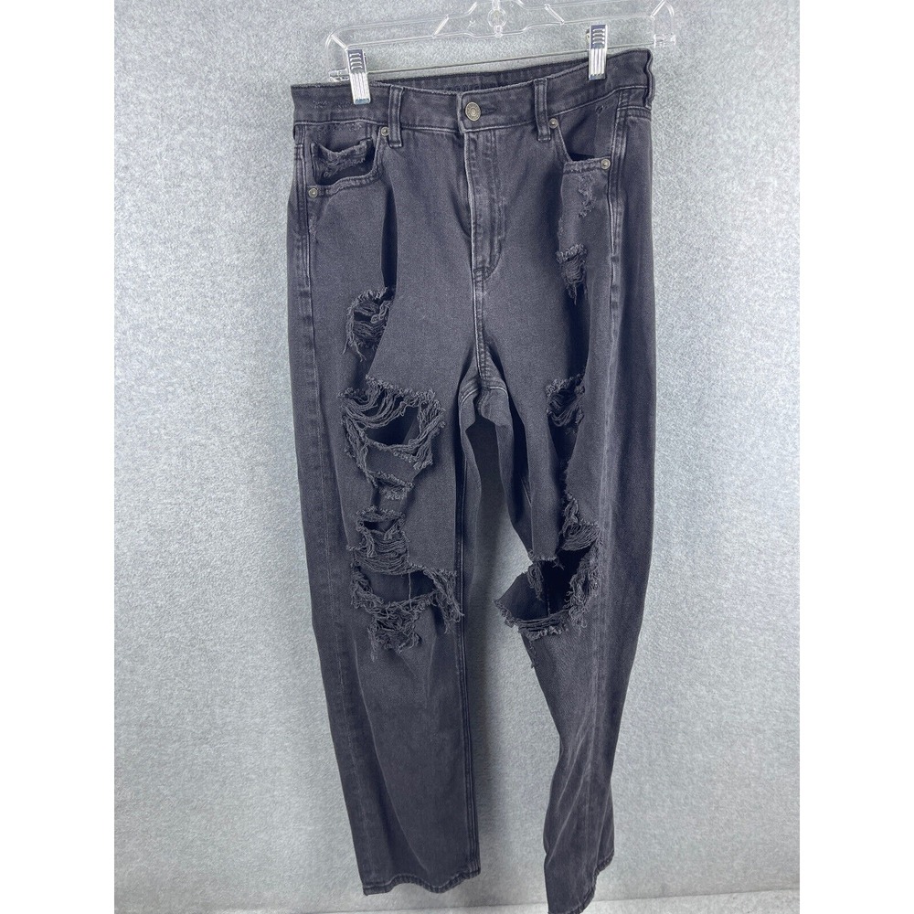 American Eagle Comfort Stretch Jeans Women's‎ 10 Regular Gray Destroyed Casual